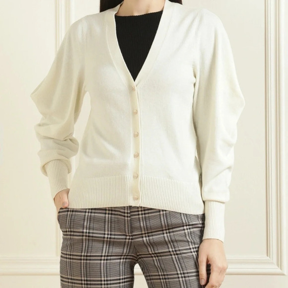 Ted Baker Beige Wool Blend Drape Sleeve Cardigan Size 1/Small - Picture 1 of 15